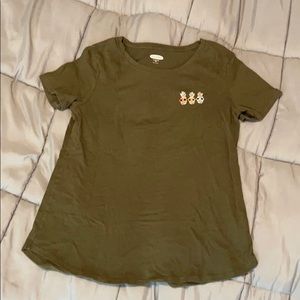 old navy army green w pineapples t